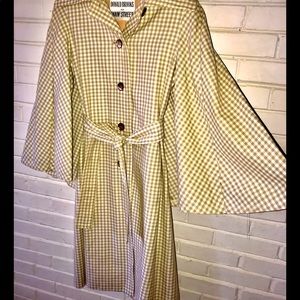 Donald Brooks Checkered Cape Trench Coat